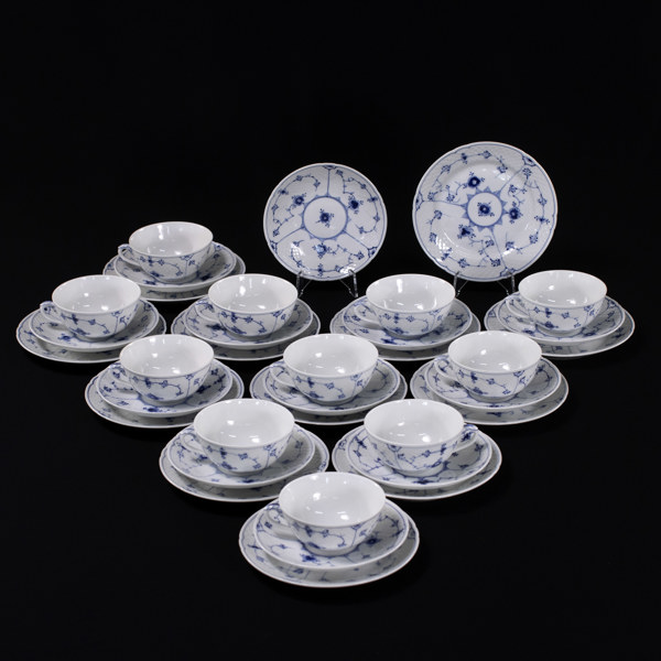 Teservis, 35 delar, "Musselmalet", B&G