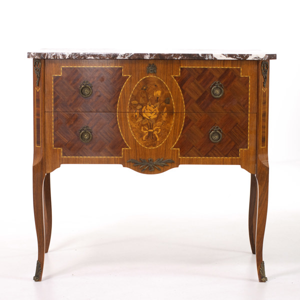 Stilbyrå, trä/sten, 1900-tal, bredd 80 cm