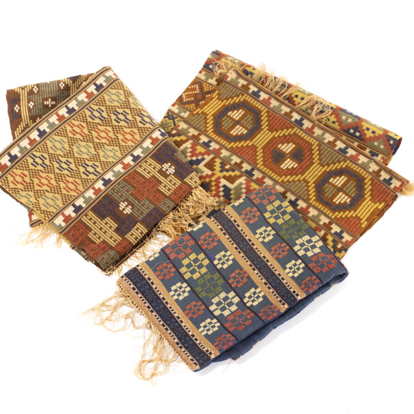 Allmogetextilier, 3 delar, duk, dyna, bonad