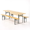 Fällbara bänkar och bord, 3 delar, längd 218 cm