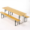 Fällbara bänkar och bord, 3 delar, längd 218 cm