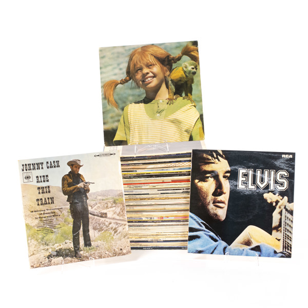 Vinylskivor, ett parti, bl a Johnny Cash, Elvis, m.m.