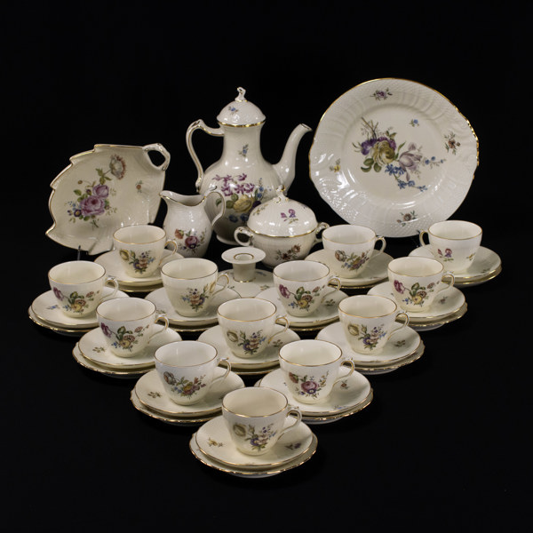 Kaffeservis, 45 delar, "Sachsisk Blomst", Royal Copenhagen