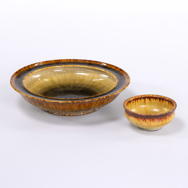 Kjell Bolinder, skålar, 2 st, signerade, Ø 25 cm och mindre