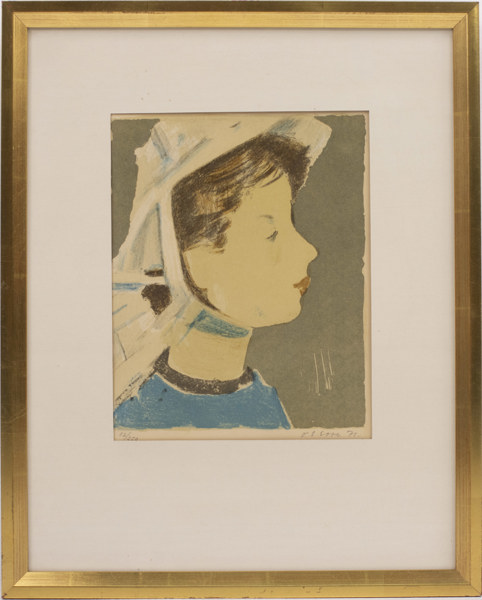Ove Olson, litografi, 82/250, signerad, 41x51 cm