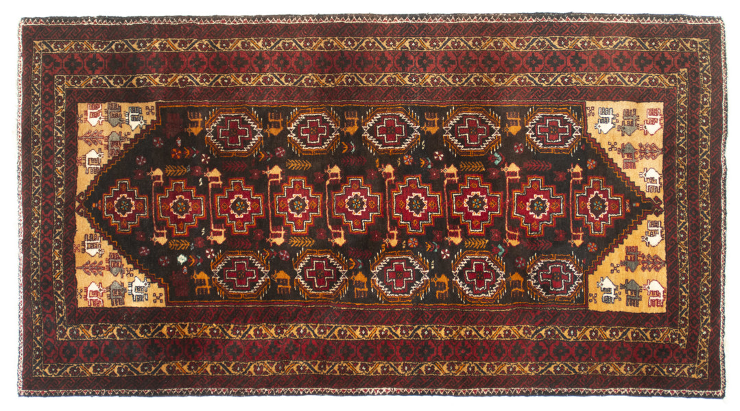 Orientmatta, handknuten, Belutch, 204x108 cm