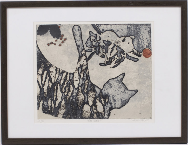 Lone Recht, litografi, 28/50, signerad, 59x45 cm