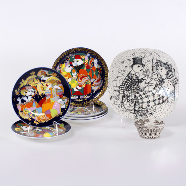Björn Wiinblad, 8 delar, Rosenthal, största diameter 19 cm
