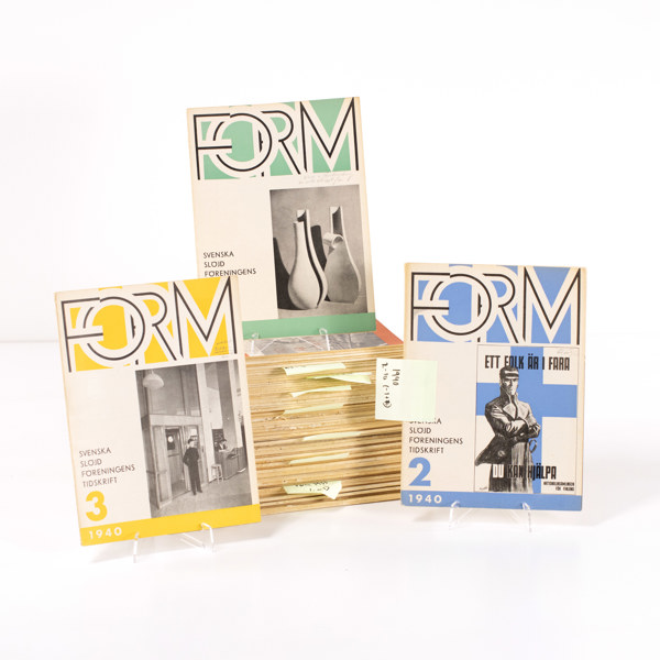 Form, Svenska slöjdföreningens tidskrift, 60 nummer, 1930/40-tal