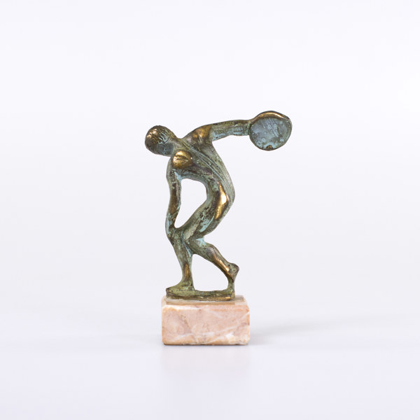 Figurin, brons, diskuskastare, höjd 11 cm