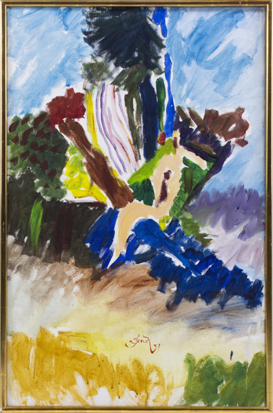 Roland K Nilsson, olja på duk, signerad, 63x95