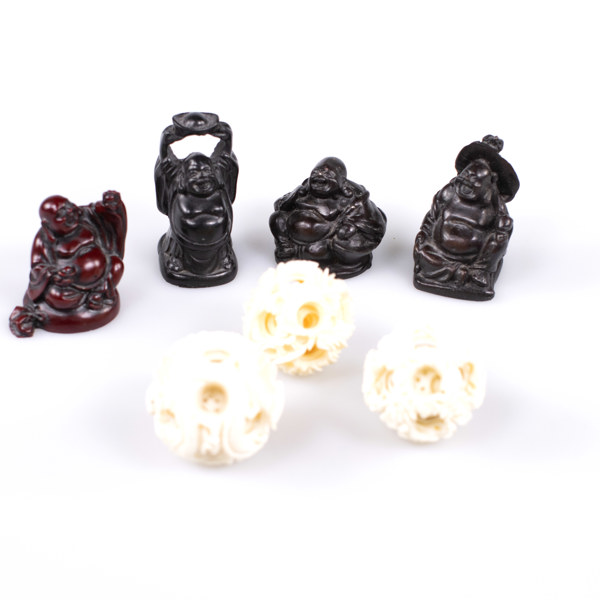 Netsuke, 7 delar, högsta 5,5 cm