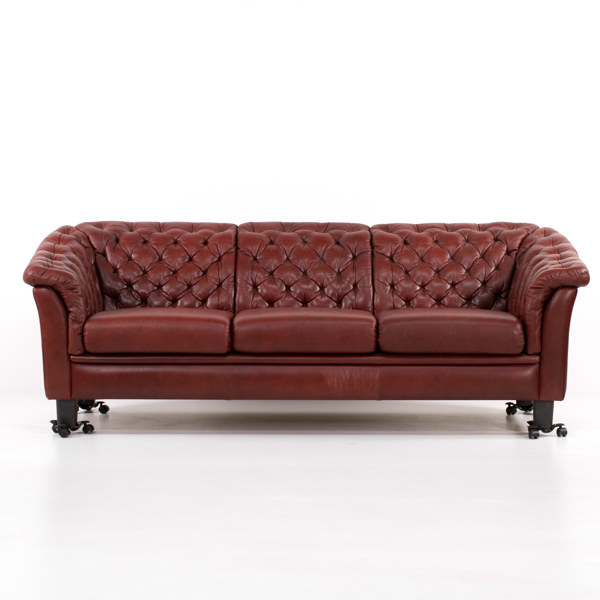 Soffa, tresits, Chesterfield, bredd 212 cm