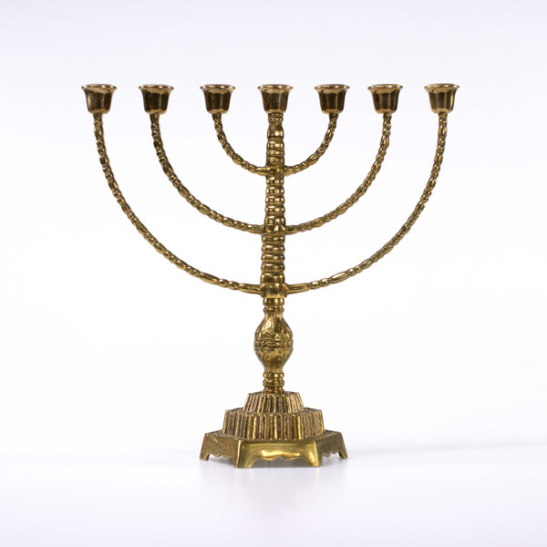 Ljusstake, 7-armad, "Menorah", höjd 34 cm