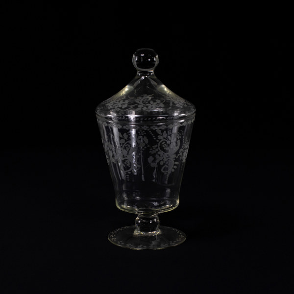 Lockpokal, glas, höjd 33 cm