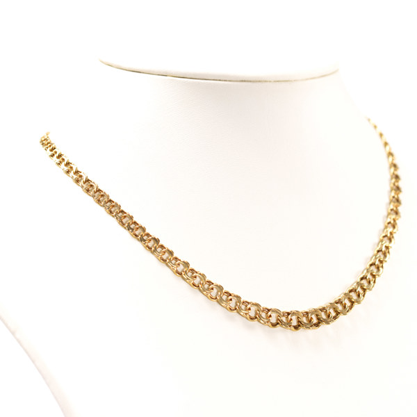 Collier, doserad bismarck, 18k guld, längd 43 cm, vikt 18,3 gram