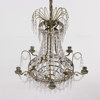 Ljuskrona med prismor, sex ljuspunkter, 1900-tal, Ø 47 cm