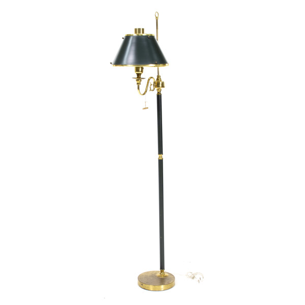 Golvlampa, mässing och plåt, Boréns, höjd 136 cm