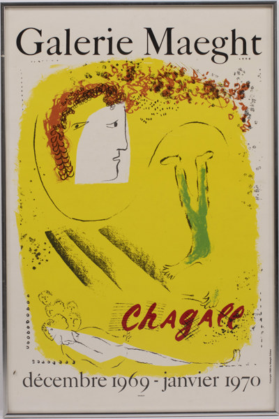 Marc Chagall (e.), utställningsaffisch, Gallerie Maeght, 1969, 50x76 cm