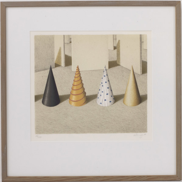 Bertil Warnolf, litografi, 114/250, signerad, 42x42 cm
