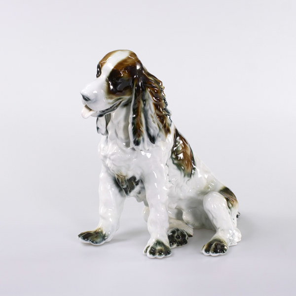 Figurin, hund, porslin, höjd 33 cm