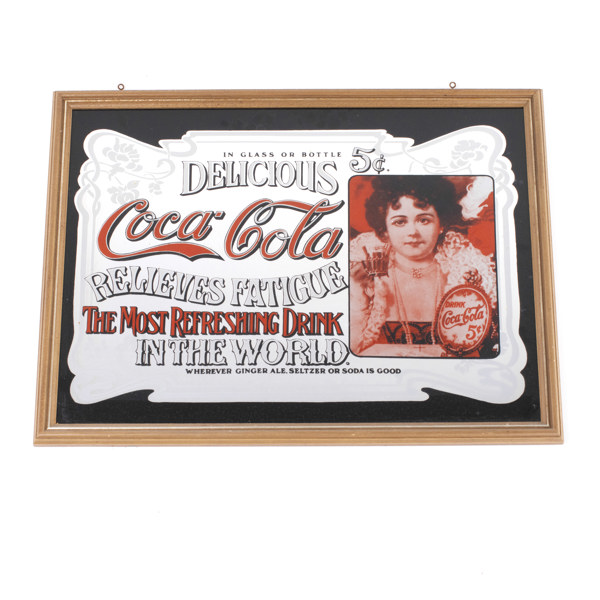 Spegel, "Coca-Cola", 70-tal, 65x50 cm