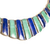 Collier, silver, Malakit/Lapis Lazuli, längd 44 cm