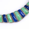 Collier, silver, Malakit/Lapis Lazuli, längd 44 cm