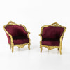 Fåtöljer, ett par, nyrokoko, 1800-tal