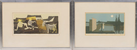 Fabian Lundqvist, litografier, 2 st, signerad, 45x31 cm