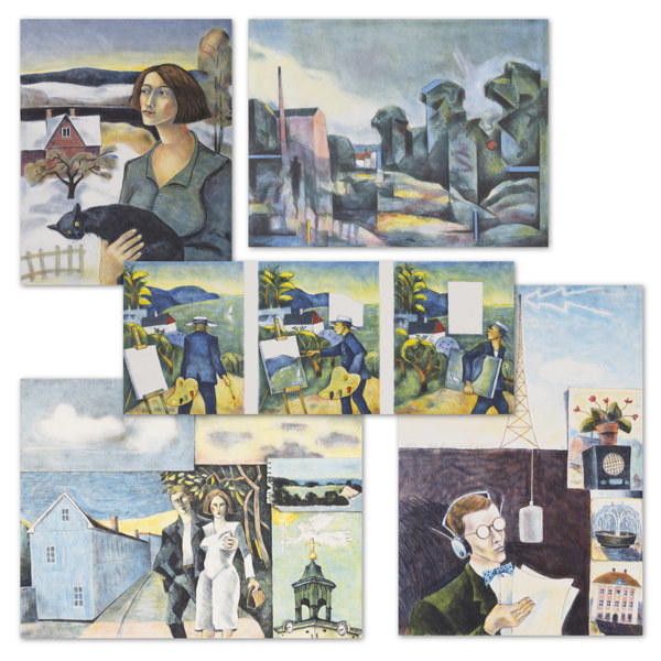 Jussi Taipaleenmäki, litografier, 5 st, signerade, 57x45 cm