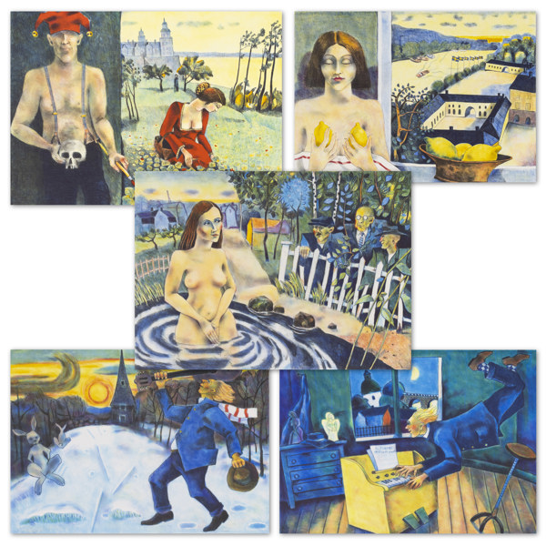 Jussi Taipaleenmäki, litografier, 5 st, signerade, 56x43,5 cm