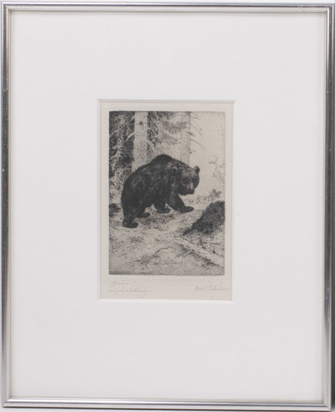 Axel Österberg, etsningar, 2 st, signerade, 33x41 cm