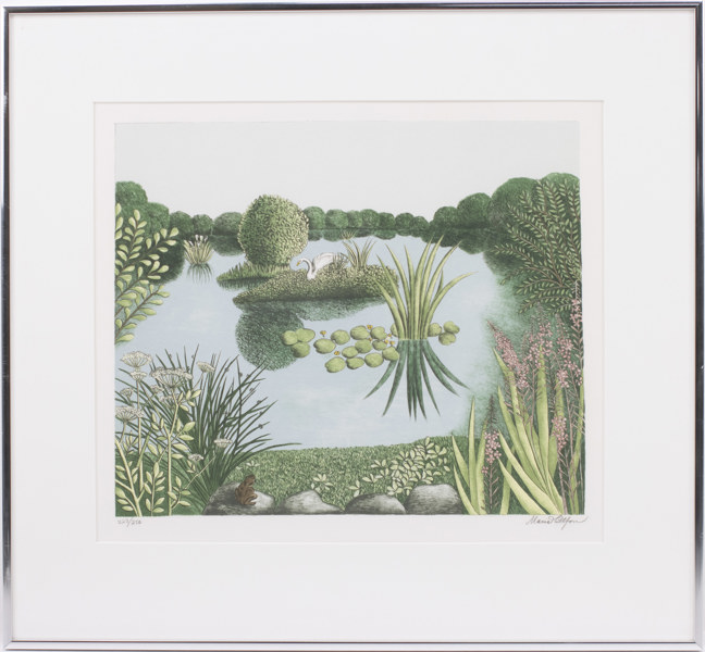 Maria Hillfon, litografi, 223/250, signerad, 53x49 cm