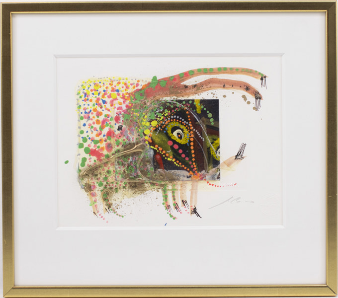 Juan Cano, blandteknik, signerad, 42x37 cm