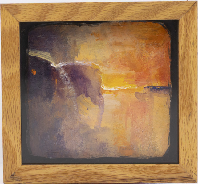 Katarina Hård, olja på papp, signerad, 18x17 cm