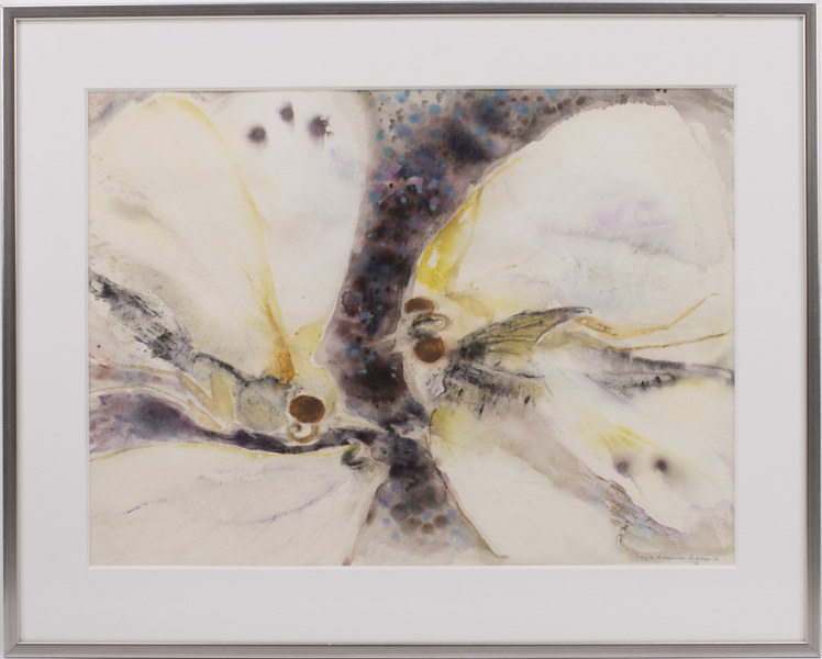 Inger Larsson, akvarell, signerad, 79x63 cm