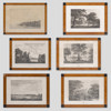 Ulrik Thersner, inramade kopparstick, Skånska slott, 6 st, 1800-tal, 50x36 cm