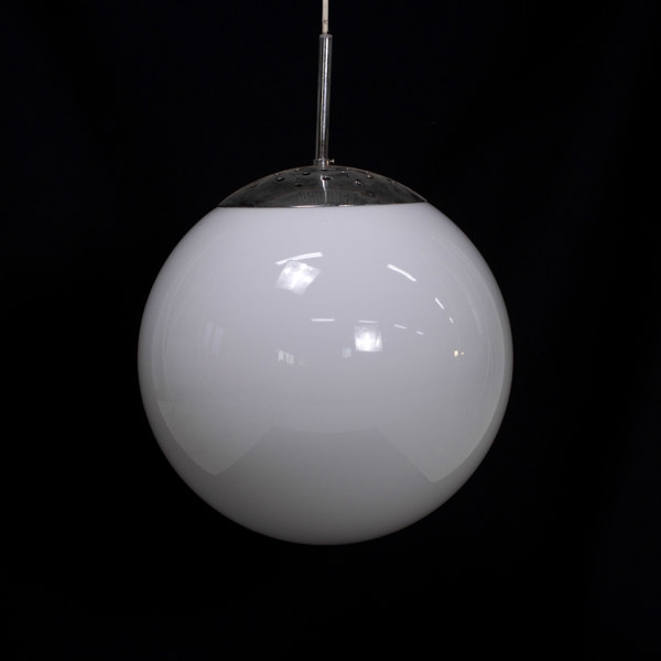 Taklampa, klotmodell, metall/glas, 2000-tal, Ø 35 cm