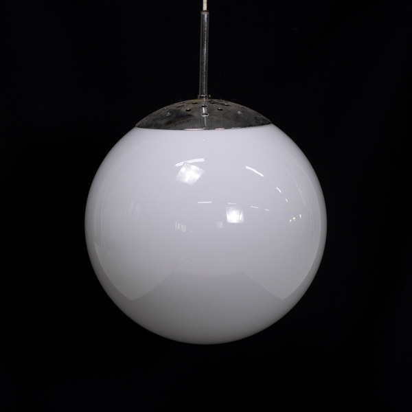 Taklampa, klotmodell, metall/glas, 2000-tal, Ø 35 cm
