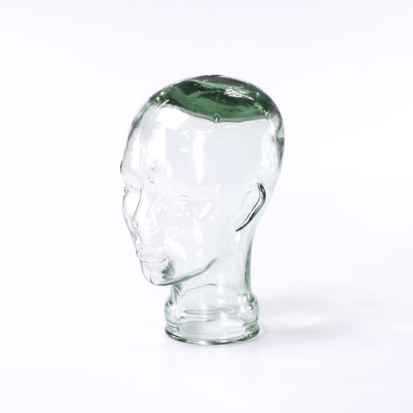 Huvud, glas, höjd 29,5 cm