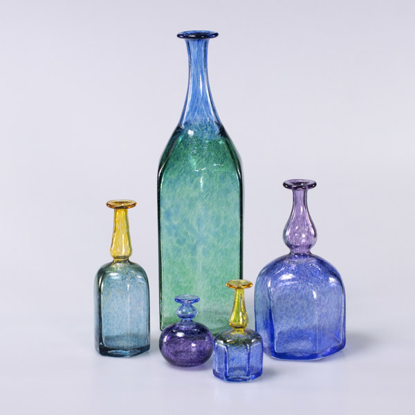 Bertil Vallien, vaser, 5 st, Kosta Boda, högsta 31 cm