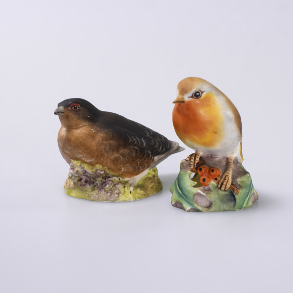 Figuriner, 2 st, fåglar, England, högsta 7 cm