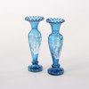 Vaser, bordsuppsats, 3 delar, blått glas, höjd 26 cm