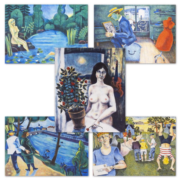 Jussi Taipaleenmäki, litografier, 5 st, signerade, 51x61 cm