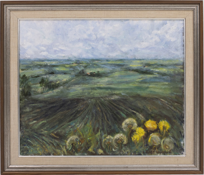 Lisbeth Röst Hellquist, olja på duk, signerad, 56x48 cm