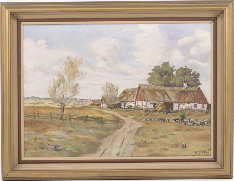 Hjalmar Lindblom, olja på duk, signerad, 74 x 57 cm