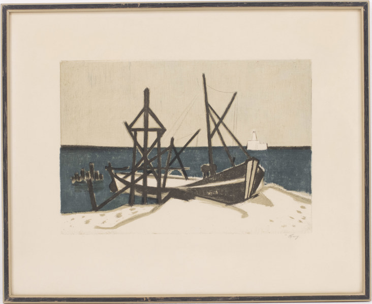 Georg Nilsson, litografi, signerad, 51x42 cm