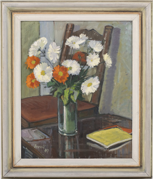 Bo Irvall, olja på pannå, signerad, 67x77 cm