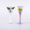 Ulrica Hydman-Vallien, pokalglas, 2 st, Kosta Boda, högsta 18,5 cm
